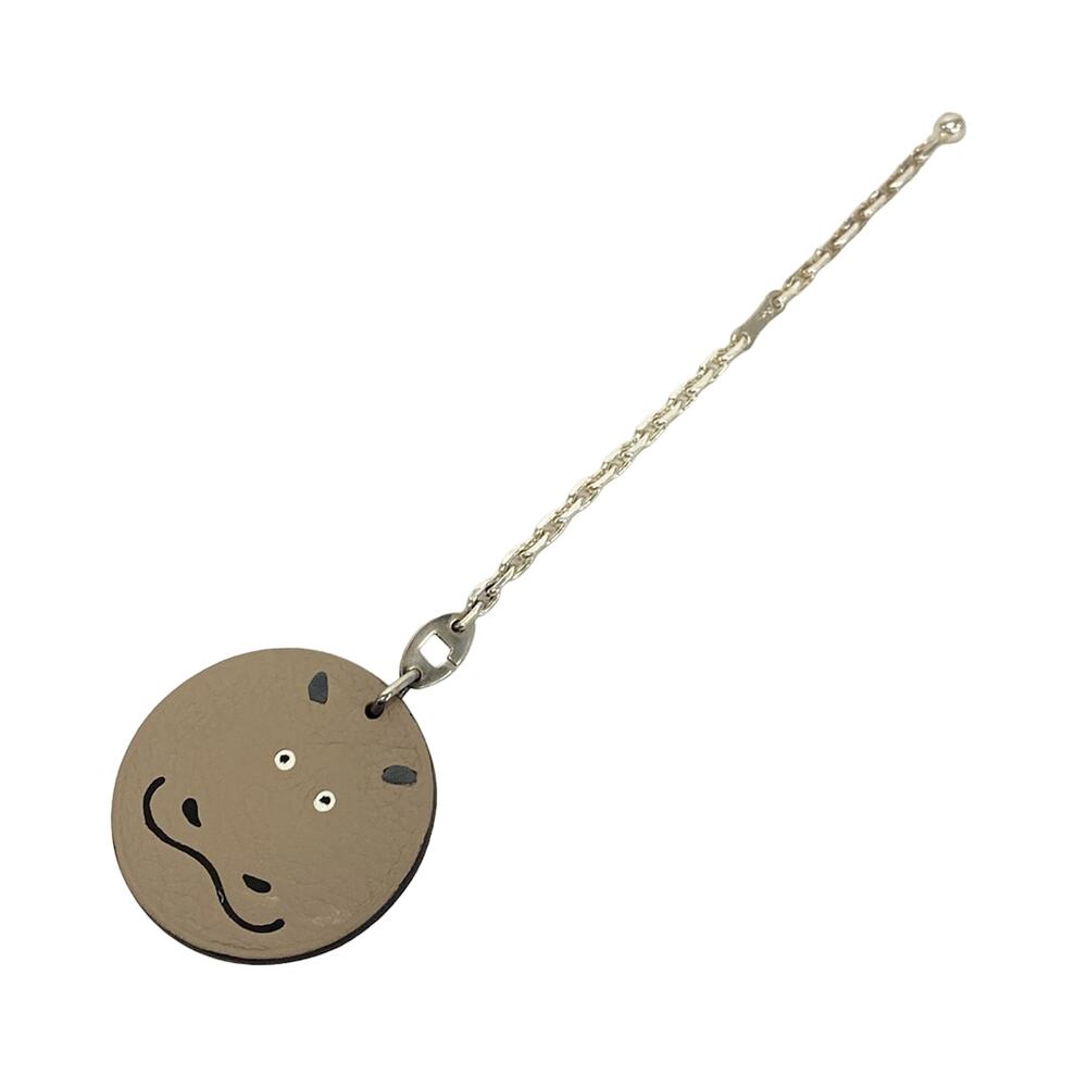 Hermès Bag Charm Gray Silver Leather Hardware
